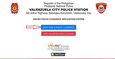 police clearance valenzuela online
